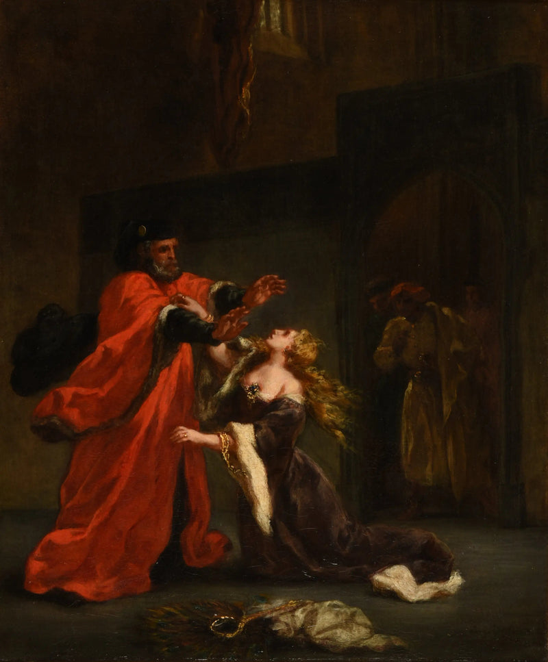 Isäntä kiroama Desdémone - Eugène Delacroix