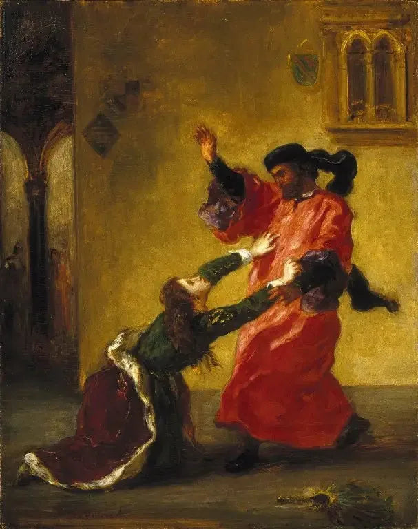 Isäntä kiroama Desdémone - Eugène Delacroix