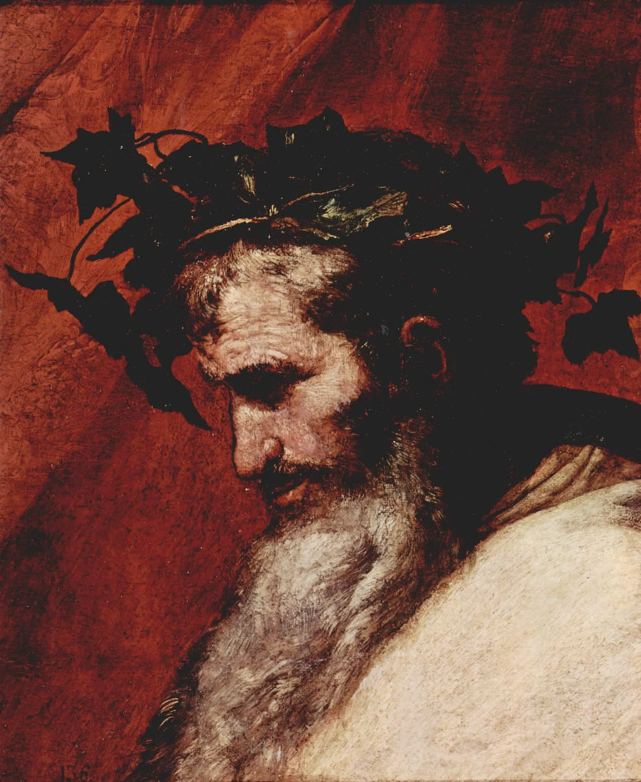 Bacchuksen pään yksityiskohta - Jusepe de Ribera