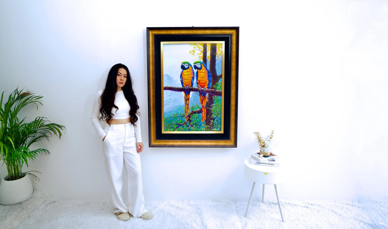 Kaksi araa oksalla | 60 x 90 cm