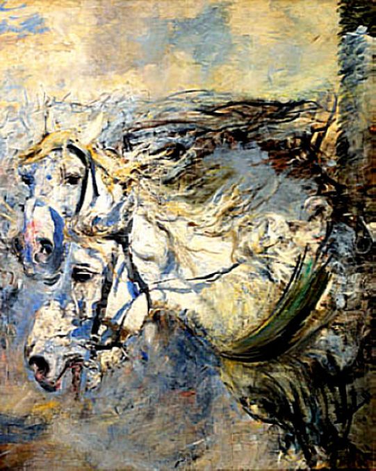 Kaksi valkoista hevosta - Giovanni Boldini