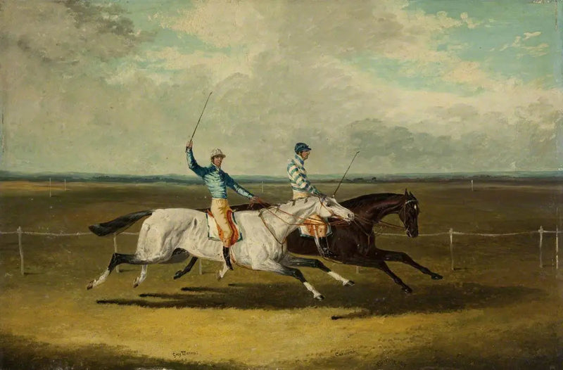 Kaksi kilpa-ajokoiraa – « Grey Momus » ja « Caravan » – Kilpailut - John Frederick Herring, Sr.