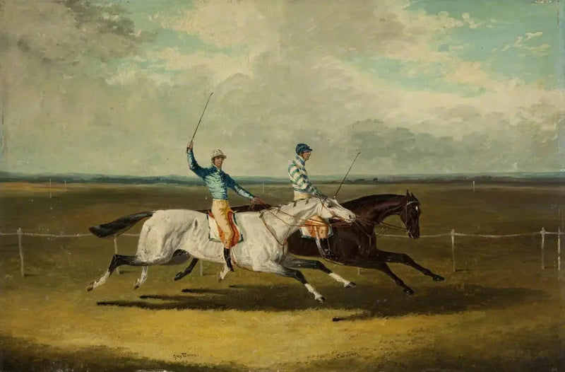 Kaksi kilpa-ajokoiraa – « Grey Momus » ja « Caravan » – Kilpailut - John Frederick Herring, Sr.