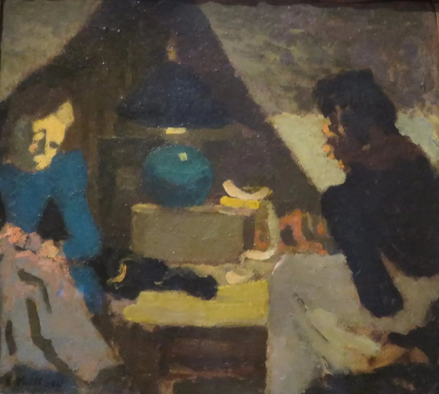 Kaksi ompelijaa lamppujen alla - Édouard Vuillard