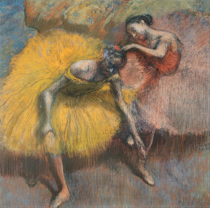 Kaksi tanssijaa - Keltaiset ja vaaleanpunaiset - Edgar Degas