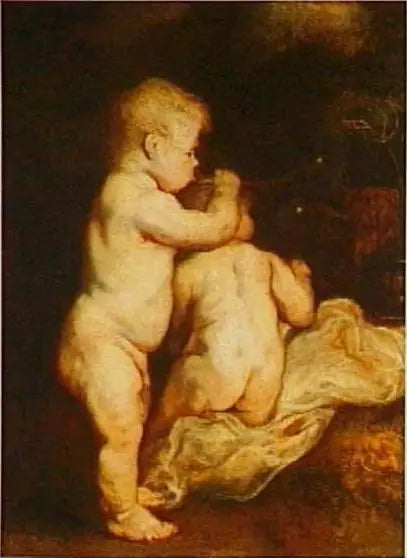 Kaksi lasta puhaltaa saippuakuplia, noin 1617 - Antoine van Dyck