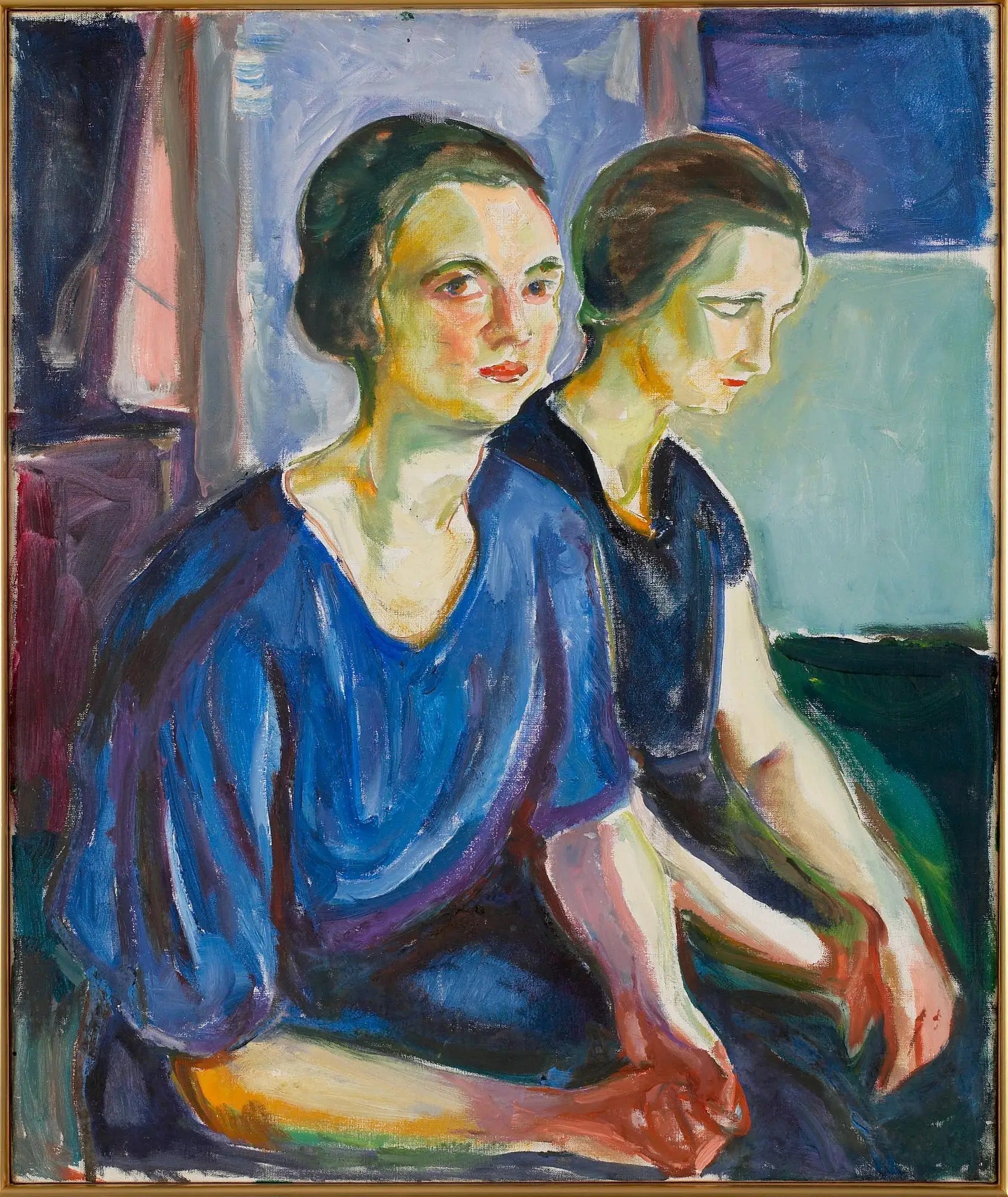 Deux Femmes, assises - Edvard Munch image 1 copie de tableau peinte à la main
