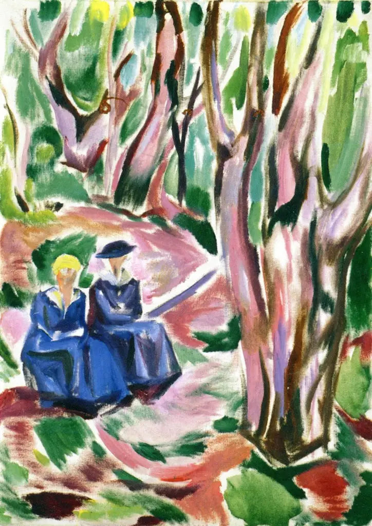 Kaksi naista metsässä Ekelyssä - Edvard Munch