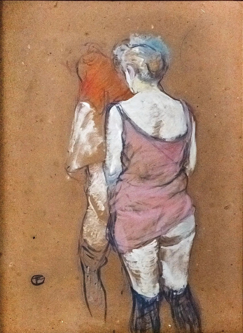 Kaksi puolialastonta naista selin. Myllykatua - Henri de Toulouse-Lautrec
