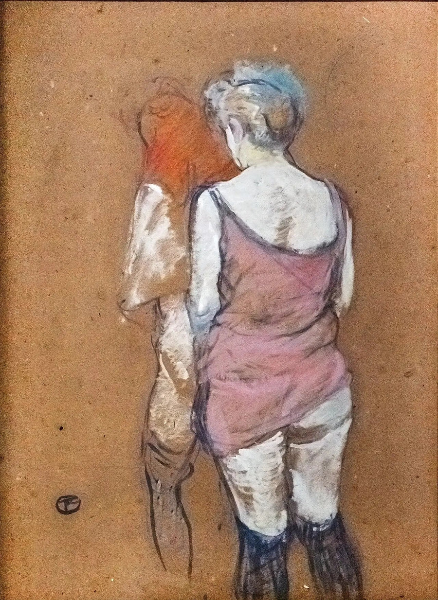 Kaksi puolialastonta naista selin. Myllykatua - Henri de Toulouse-Lautrec