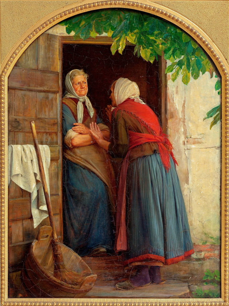 Kaksi naista puhumassa - Carl Heinrich Bloch