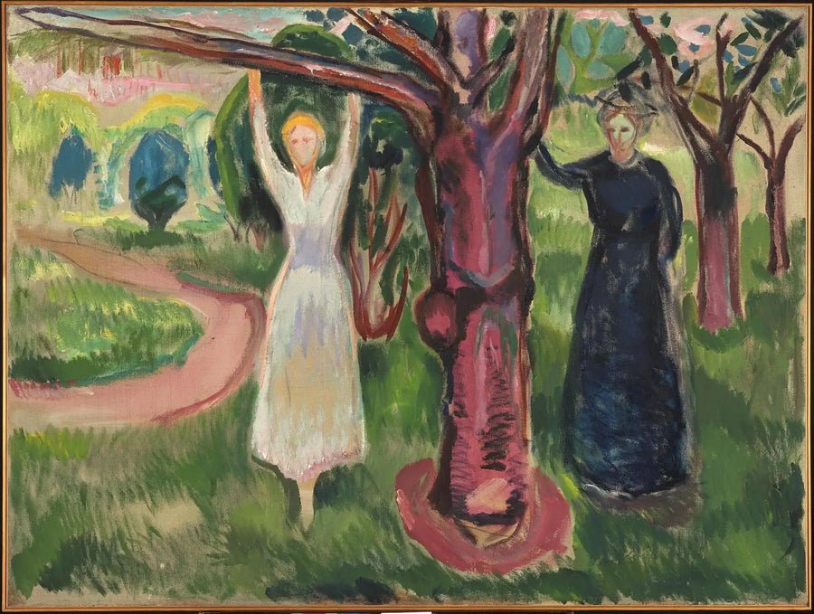 Kaksi naista puun alla puutarhassa - Edvard Munch