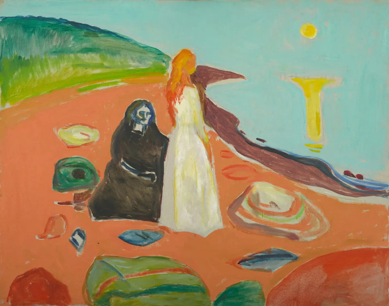 Kaksi naista rannalla - Edvard Munch