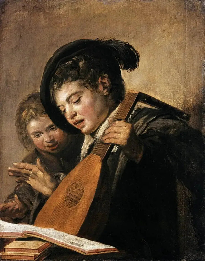 Kaksi poikaa laulamassa ja soittamassa - Frans Hals