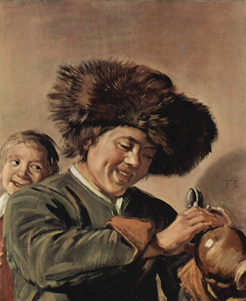 Kaksi nauravaa poikaa oluen kanssa - Frans Hals