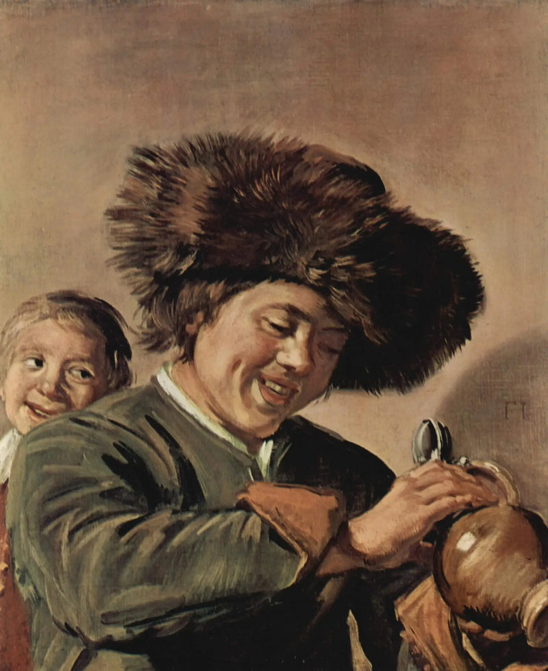 Kaksi nauravaa poikaa oluen kanssa - Frans Hals