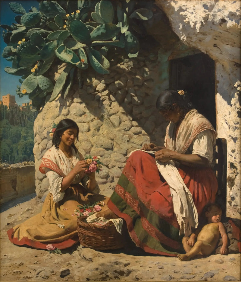 Kaksi romania mökkinsä edessä. Espanja - Peder Severin Krøyer