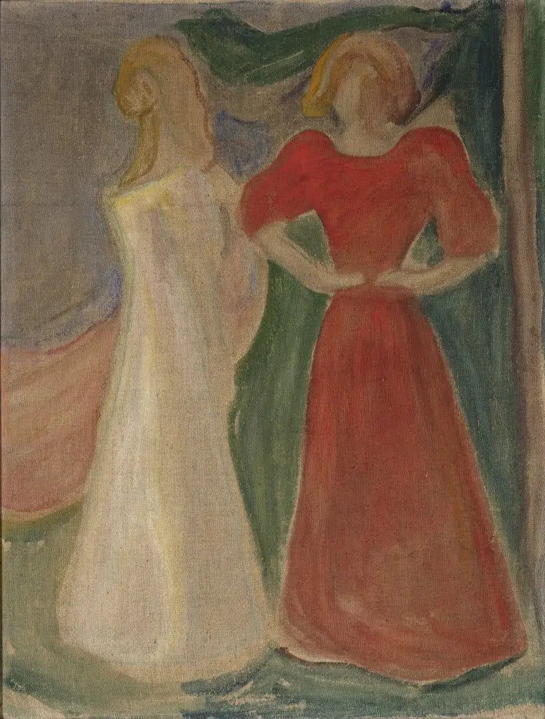 Kaksi nuorta naista punaisessa ja valkoisessa (Frise Reinhardt) - Edvard Munch