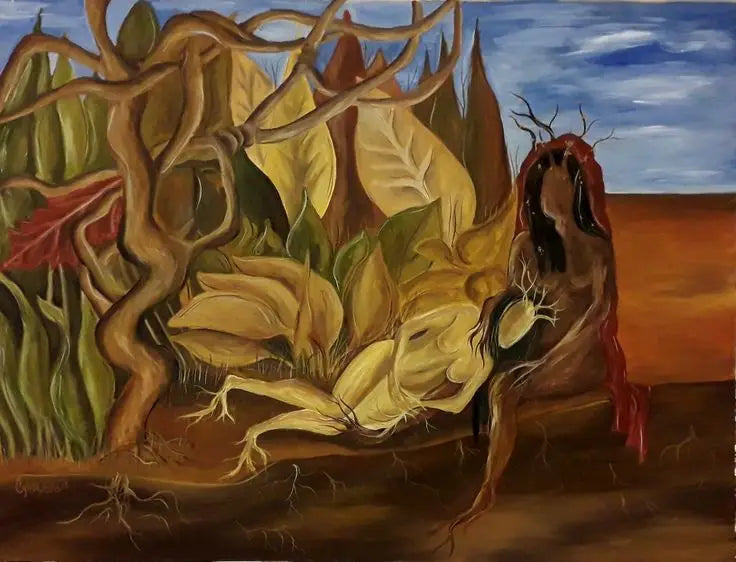 Kaksi alastonta metsässä - Frida Kahlo