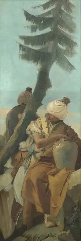 Kaksi itämaista istumassa puun alla - Giovanni Battista Tiepolo