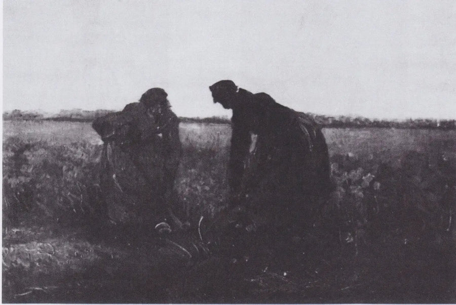 Kaksi maalaistyttöä kaivamassa - Vincent van Gogh