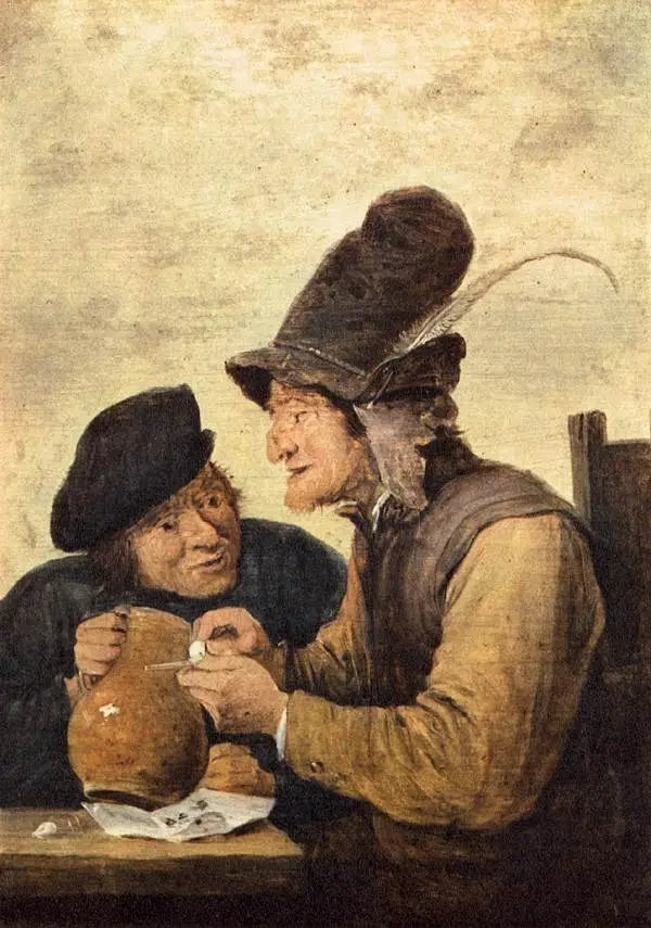 Kaksi maanviljelijää ( tupakoiva ja juova ) - David Teniers nuorempi