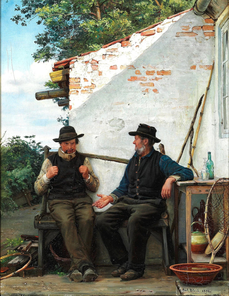 Kaksi kalastajaa keskustelemassa - Carl Heinrich Bloch