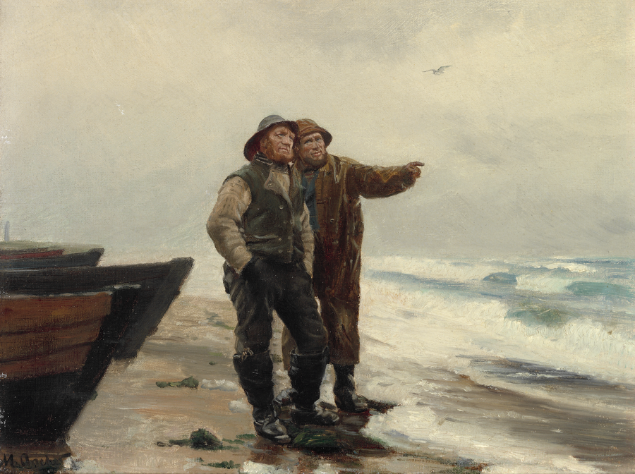 Kaksi kalastajaa, Ole Svendsen ja Anthon Fedder Henriksen. -Michael Peter Ancher