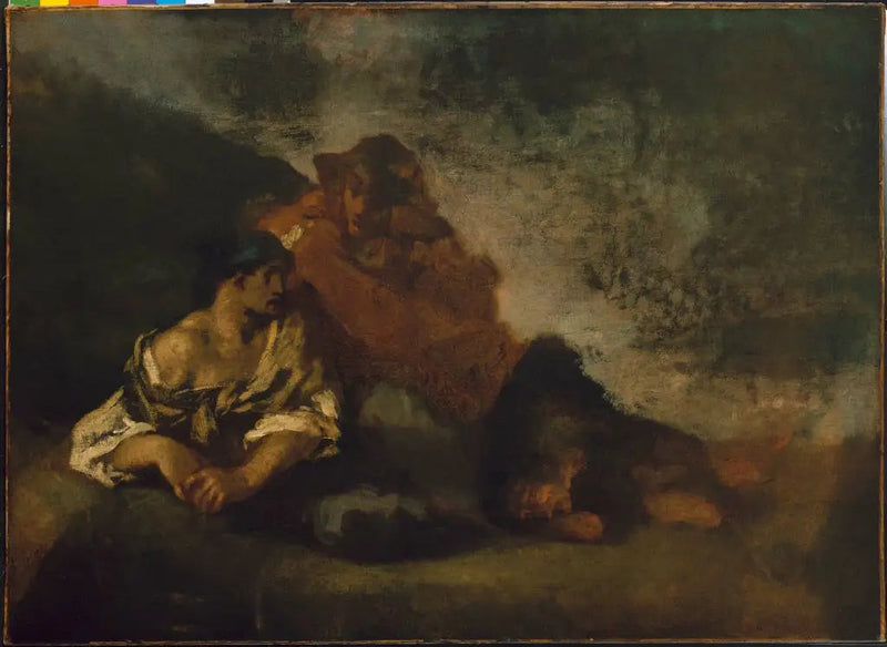 Kaksi makaavaa hahmoa - Jean-François Millet