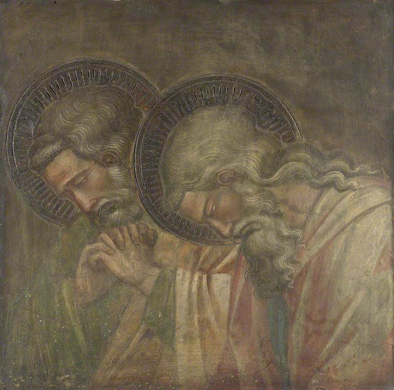 Kaksi surunvalittelijaa aureolien kanssa - Spinello Aretino