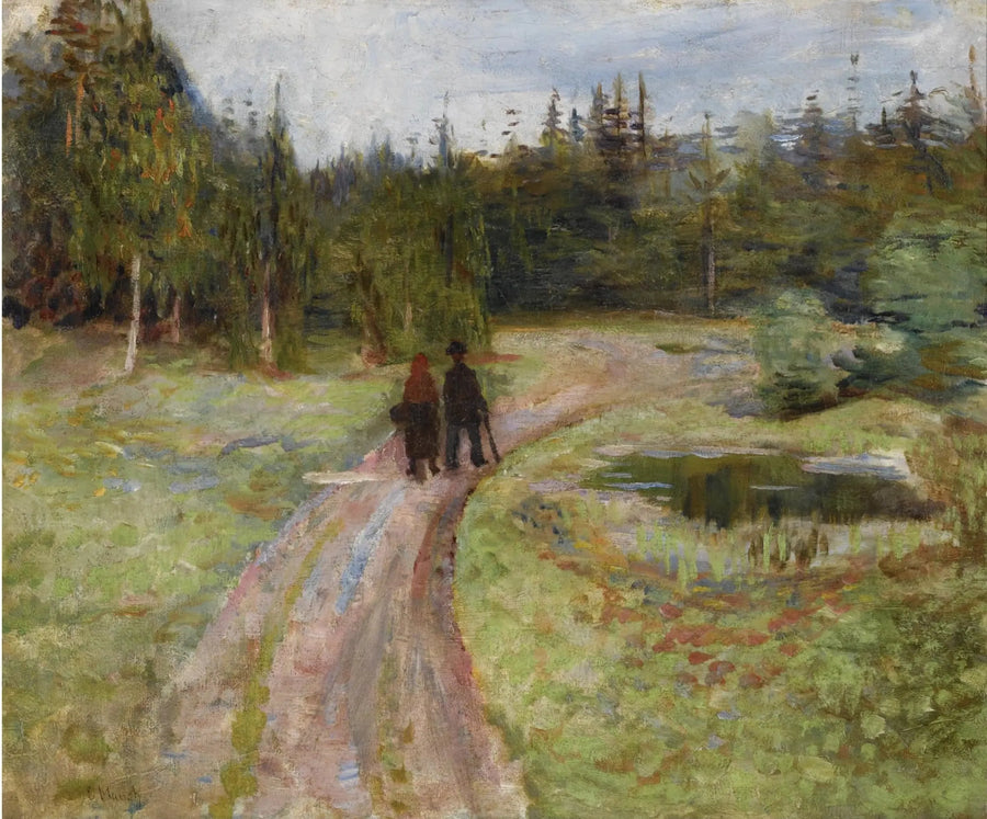 Kaksi henkilöä metsän polulla - Edvard Munch