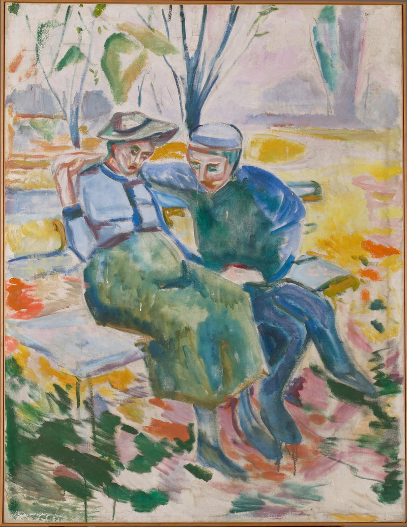 Kaksi henkilöä penkillä - Edvard Munch