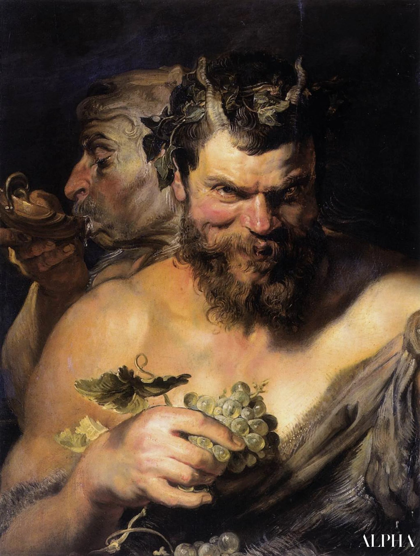 Kaksi satyyriä - Peter Paul Rubens - Korkealaatuiset taulujen ja maalauksien reproduktiot