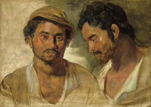 Deux têtes d'étude d'un homme du Sud - Peter Paul Rubens image 1 copie peinte à la main à l’huile