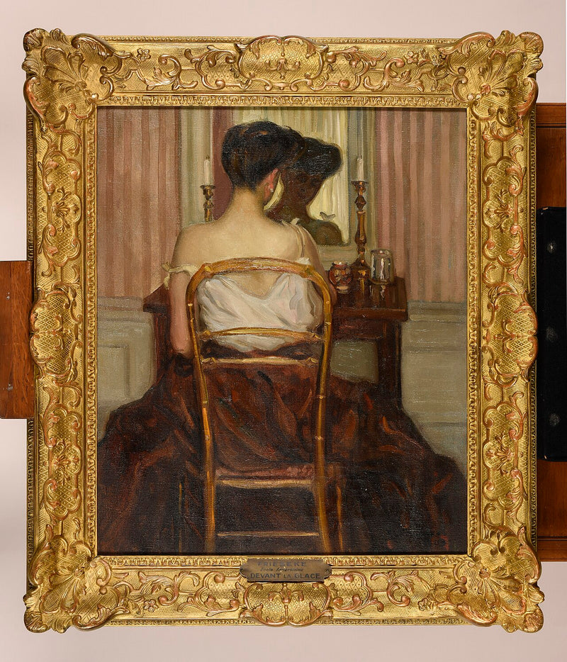 Peilinsä edessä - Frederick Carl Frieseke