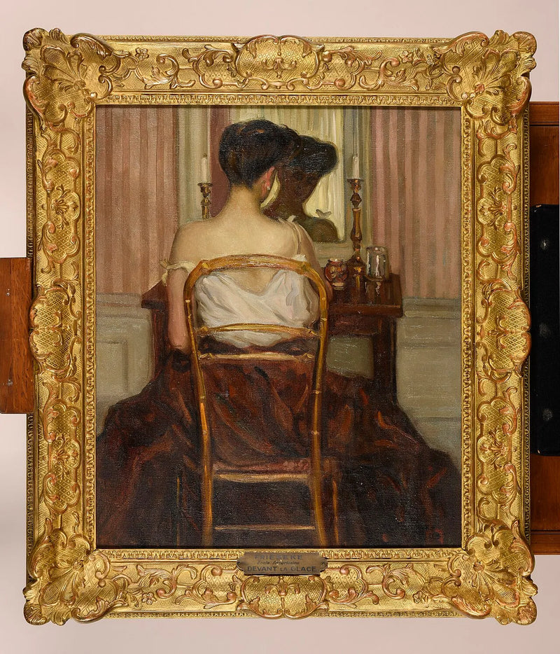 Peilinsä edessä - Frederick Carl Frieseke