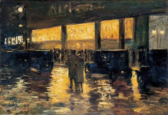 Kahvilan edessä (Berliini yöllä) - Lesser Ury