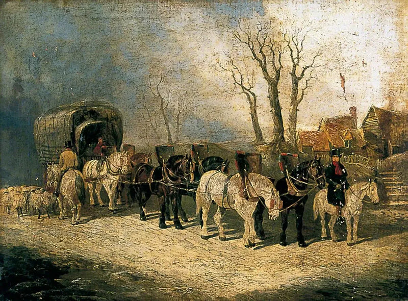 Diacre, Lontoon ja Yorkin välisen kuljetusliikkeen talvinen tie - John Frederick Herring, Sr.