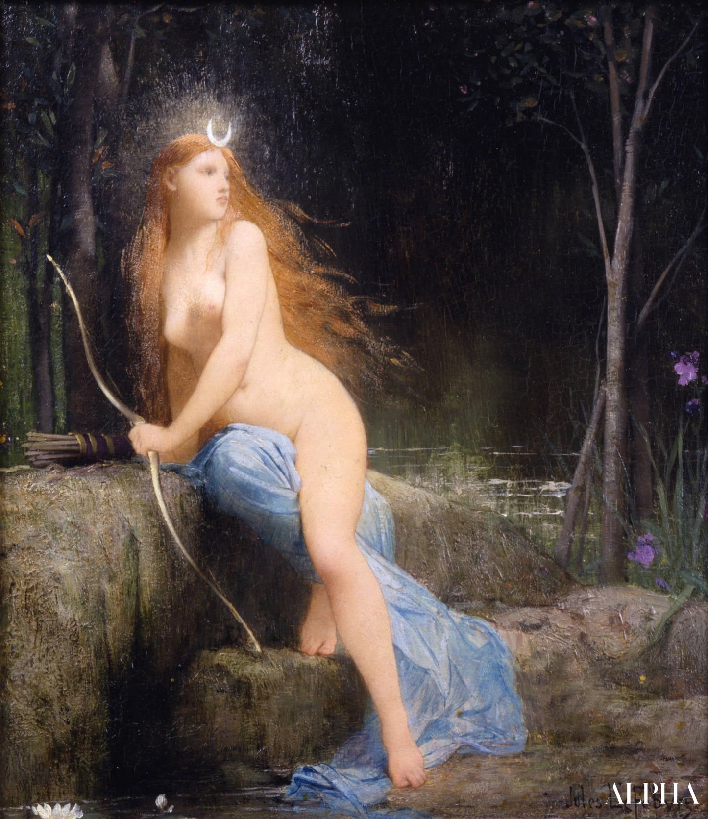 Diane, 1879 - Jules Lefebvre - Taulujen ja korkealaatuisten maalauksien reproduktiot