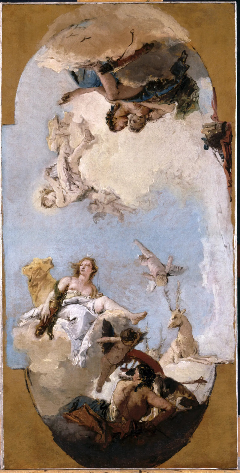 Diane, Apollon ja Nymfä - Giovanni Battista Tiepolo
