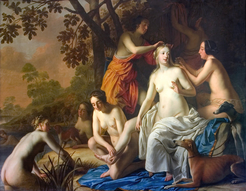 Diane ja hänen naiadsensa - Gerrit van Honthorst