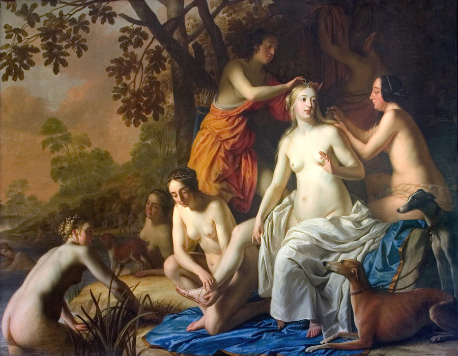 Diane ja hänen naiadsensa - Gerrit van Honthorst