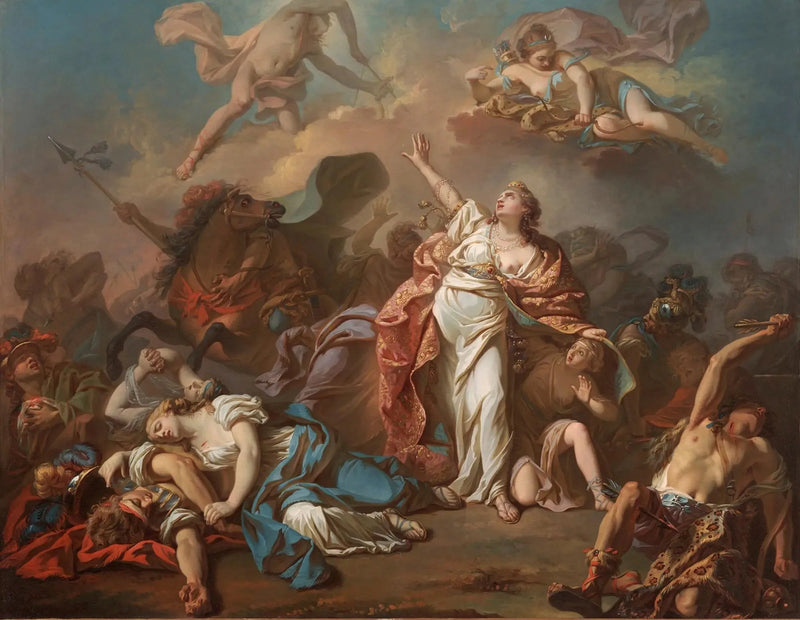 Diane ja Apollon, jotka nuolillaan lävistävät Nioben lapset - Jacques-Louis David