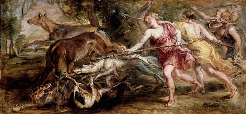 Diane ja Nymfit metsästämässä - Peter Paul Rubens