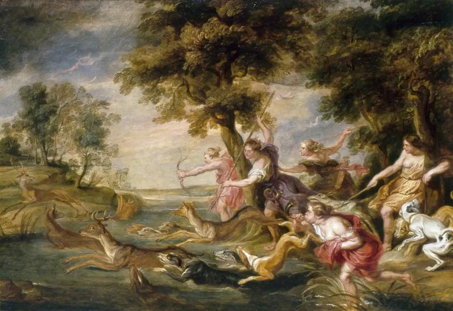 Diane ja hänen naihtensa metsästyksessä - Peter Paul Rubens