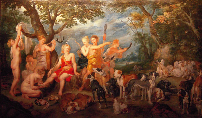 Diane ja hänen naiadsensa valmistautuvat lähtemään metsästykseen - Peter Paul Rubens