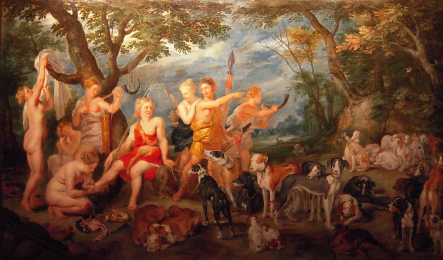 Diane ja hänen naiadsensa valmistautuvat lähtemään metsästykseen - Peter Paul Rubens