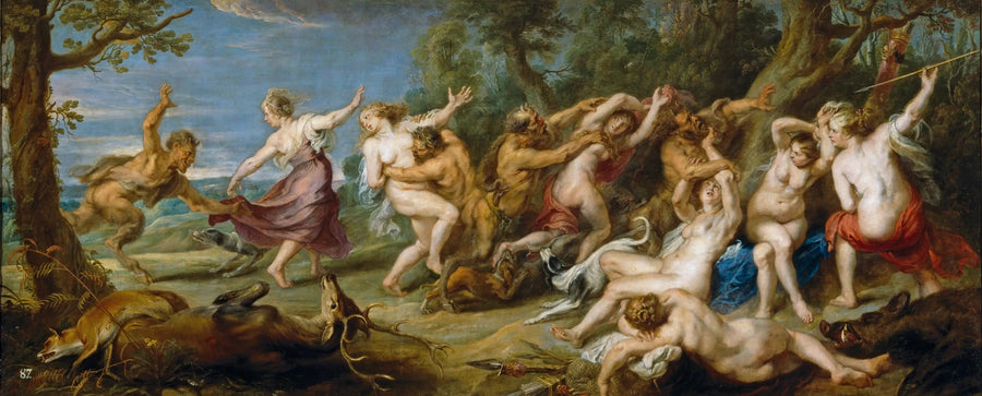 Diane ja hänen yllättämänsä naiadsit satyyreillä - Peter Paul Rubens