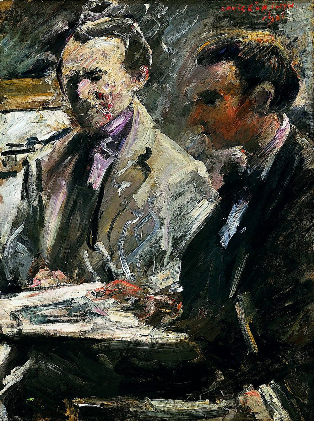 Die Kunstfreunde, Erich Goeritz und David Leder - Lovis Corinth image 1 reproduction artisanale de tableau