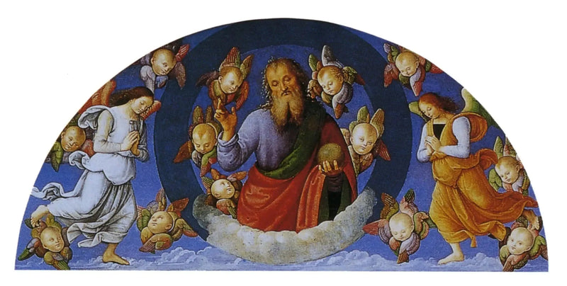 Isä Jumala siunaamassa enkeleiden joukossa - Pietro Perugino